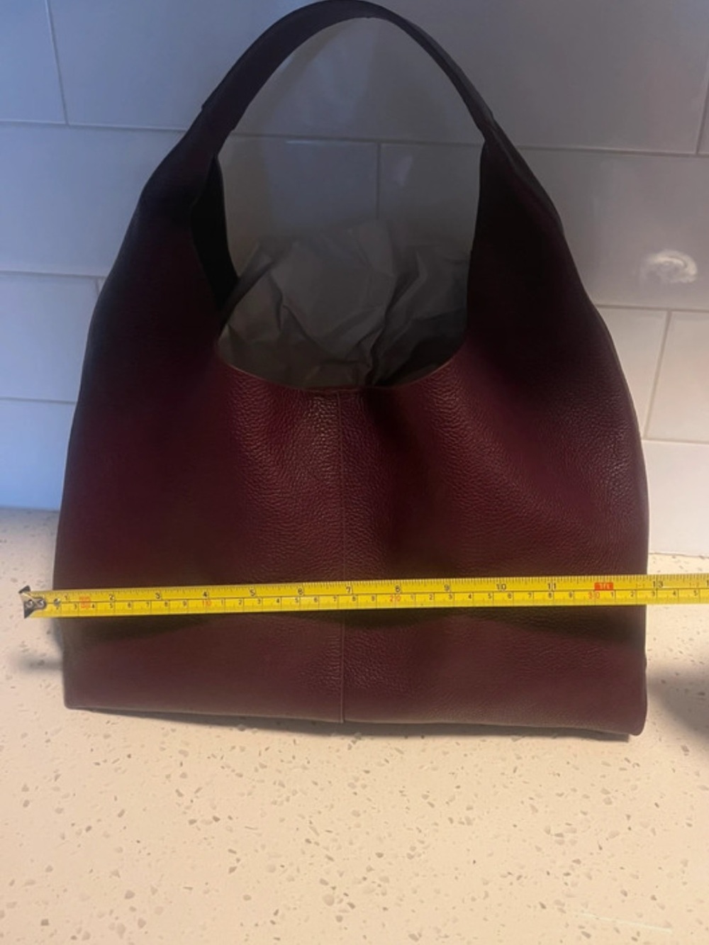 & Other Stories Plum Leather Hobo Shoulder Bag - Picture 16 of 16